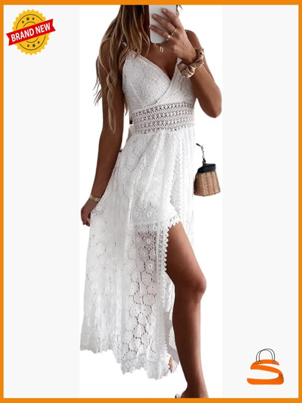 Ruching Smocking V Neck Backless Maxi High Low Jumpsuit Summer Slip